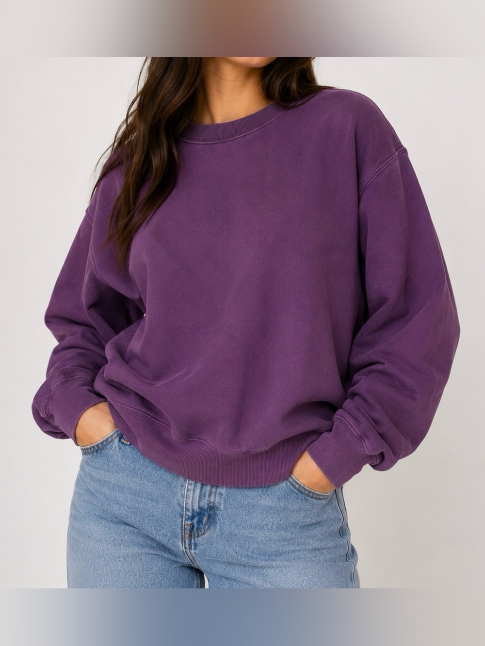TNA Cozy AF Fleece Dark Purple Crewneck Sweatshirt - Size 1/S